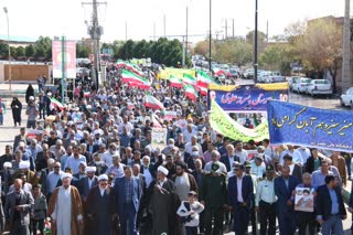 قیام مردم رفسنجان در راهپیمایی سیزده آبان و روز دانش آموز